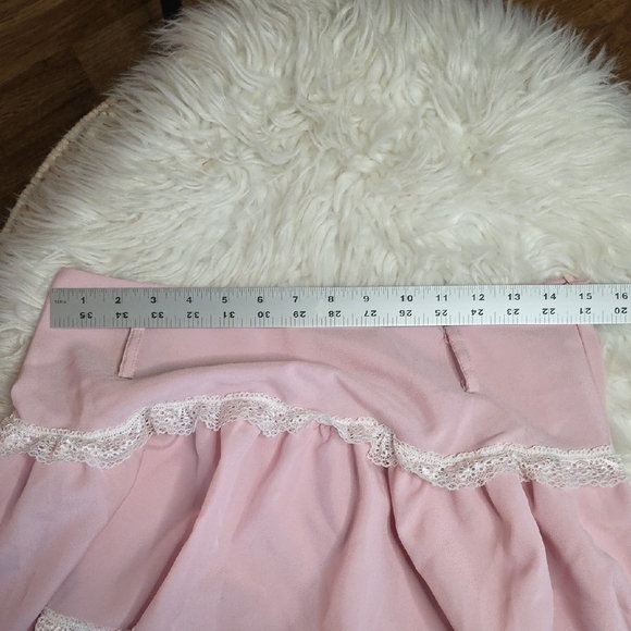 Pink Lace Trimmed Women's Skirt - Picture 4 of 4